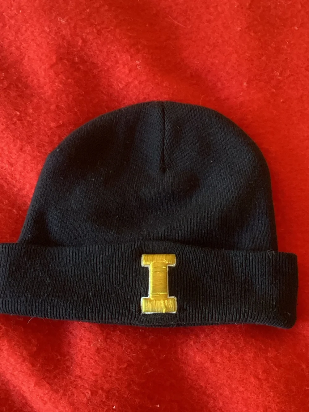 Top of the World Black Beanie with Yellow 'I' Patch
